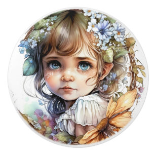 Beautiful Fantasy Flower Fairies Series Ceramic Knob