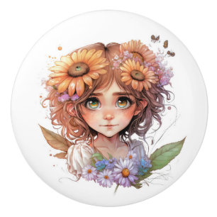 Beautiful Fantasy Flower Fairies Series Ceramic Knob