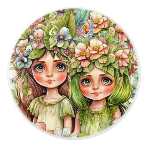 Beautiful Fantasy Flower Fairy Fairies Series  Ceramic Knob