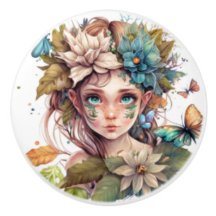 Beautiful Fantasy Flower Fairy Fairies Series Ceramic Knob