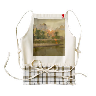 Beautiful fantasy landscape zazzle HEART apron