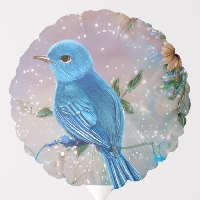 Beautiful Fantasy Little Blue Bird Balloon (Front)