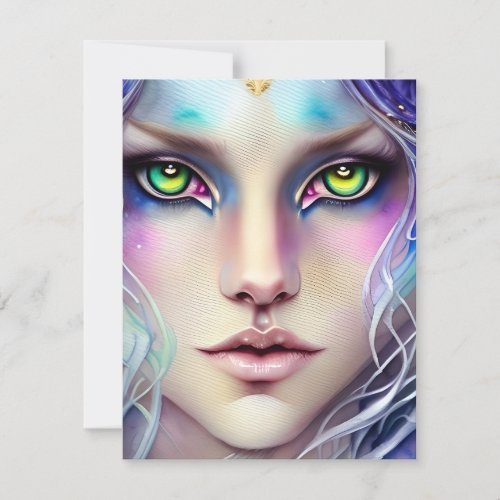 Beautiful Fantasy Lynx Holiday Card