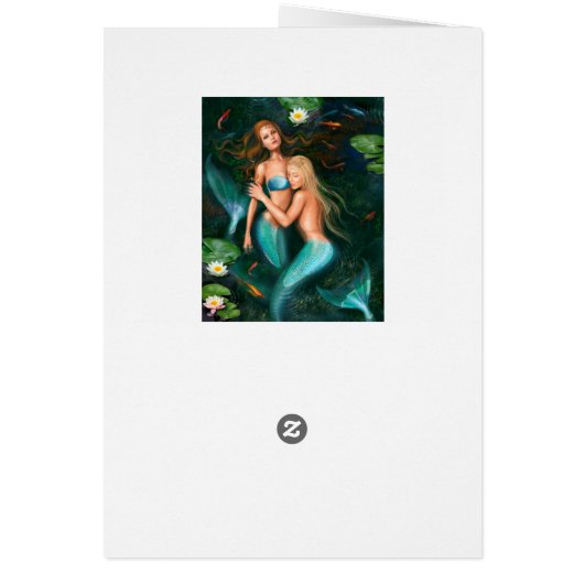 Beautiful Fantasy mermaids in lake with lilies (Back)