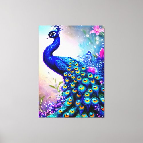 Beautiful Fantasy Peacock   Canvas Print