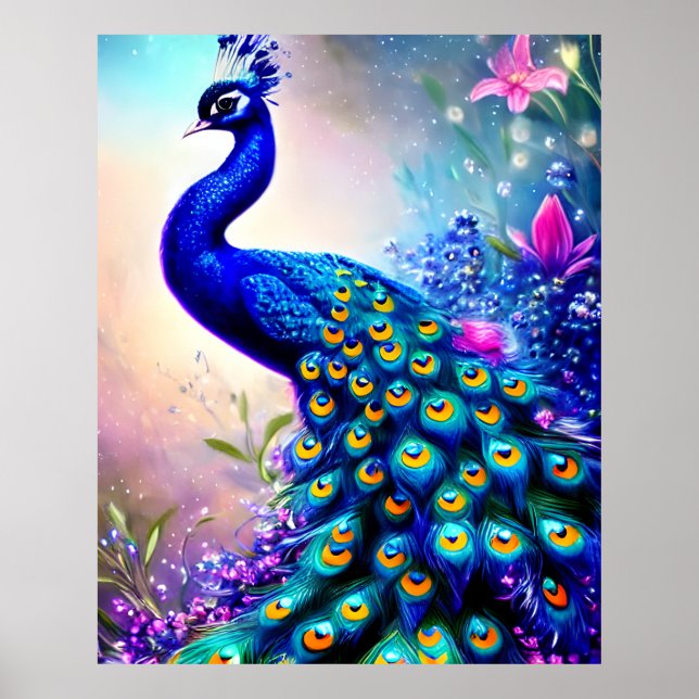 Beautiful Fantasy Peacock Poster (Front)