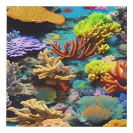 Beautiful Fantasy Underwater World Faux Canvas Print