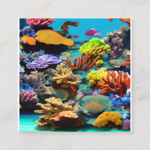 Beautiful Fantasy Underwater World Square Business Card