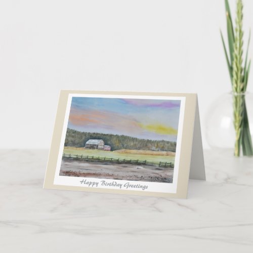 Beautiful Farm For Him Birthday Card