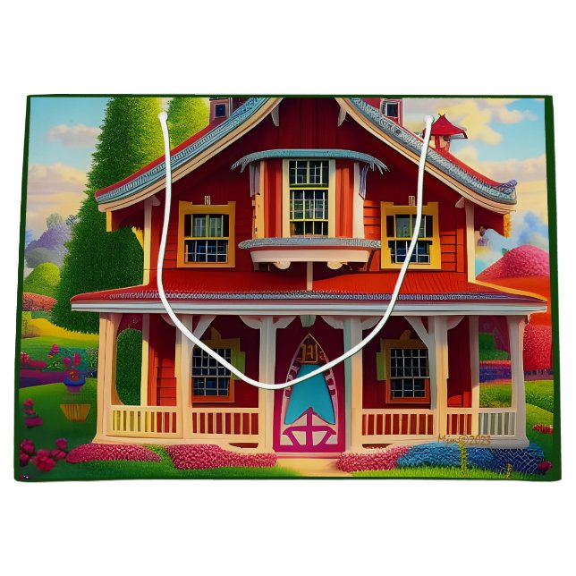 Beautiful Farmhouse Countryside Large Gift Bag (Front)