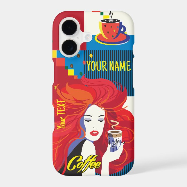 Beautiful Fashion Woman and Coffee POP-ART Trendy Case-Mate iPhone Case (Back)