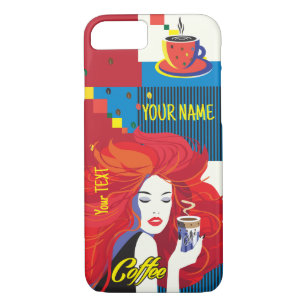 Beautiful Fashion Woman and Coffee POP-ART Trendy iPhone 8/7 Case