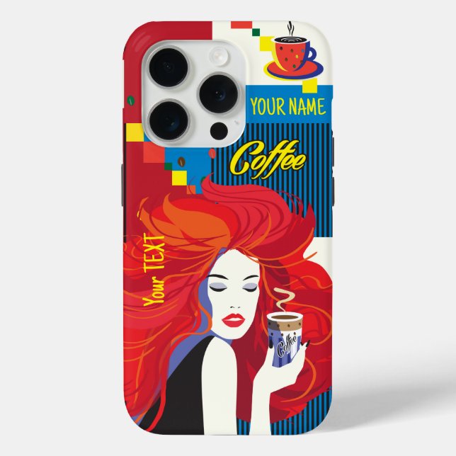 Beautiful Fashion Woman and Coffee POP-ART Trendy Case-Mate iPhone Case (Back)