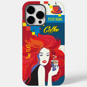 Beautiful Fashion Woman and Coffee POP-ART Trendy Case-Mate iPhone 14 Pro Max Case