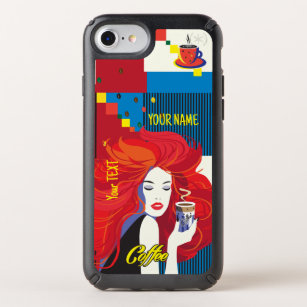 Beautiful Fashion Woman and Coffee POP-ART Trendy Speck iPhone SE/8/7/6s/6 Case
