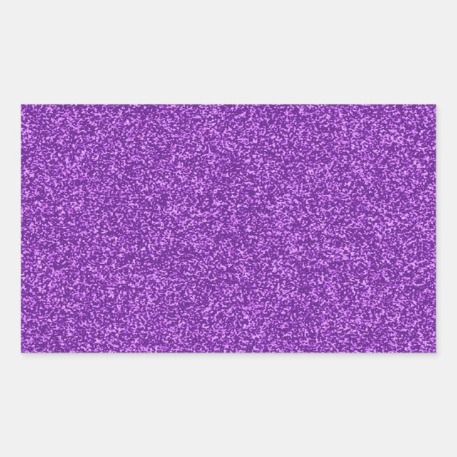 Beautiful fashionable girly purple glitter effect rectangular sticker (Front)