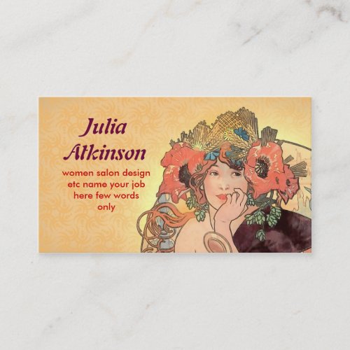beautiful fashionable lady face business card