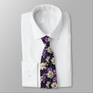 Beautiful Fathers Day Gardenias Flower Neck Tie