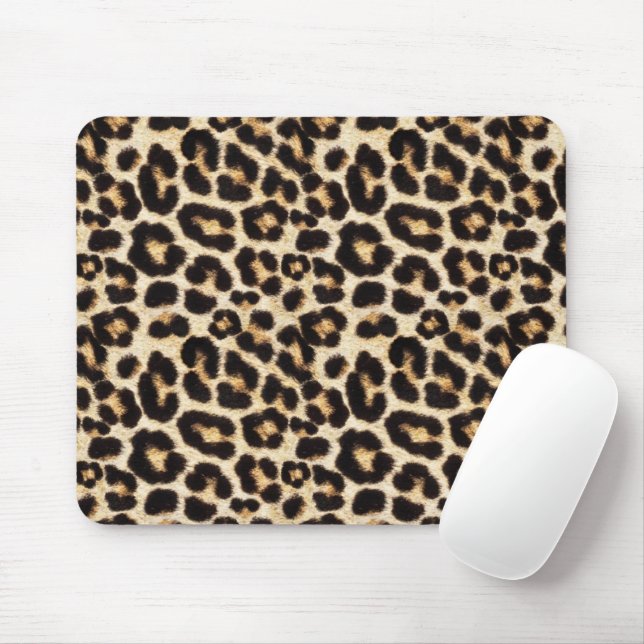 Beautiful Faux Leopard Fur Mouse Pad (With Mouse)