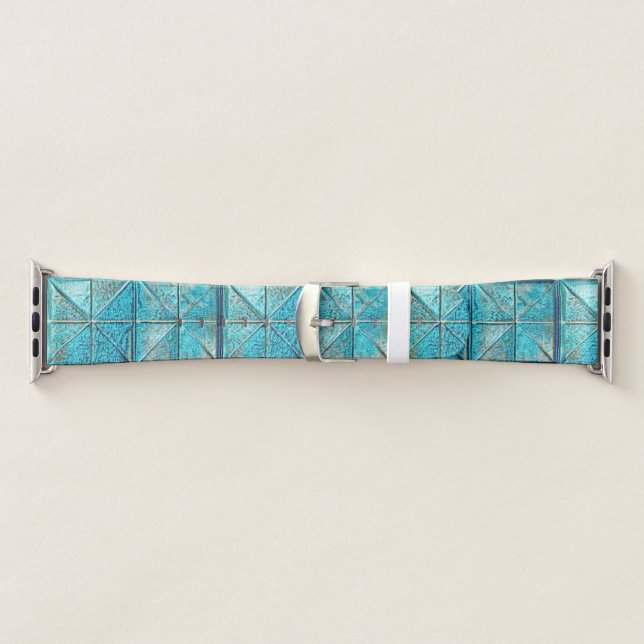 Beautiful faux-metallic teal aesthetic artsy apple watch band (Band)