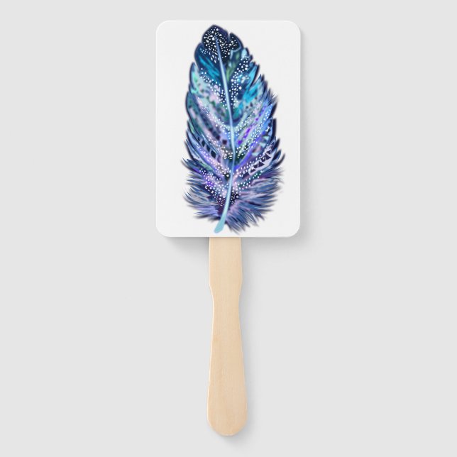 Beautiful Feather Hand Fan (Back)