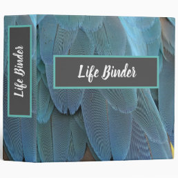 Beautiful Feather Life Binder Customizable