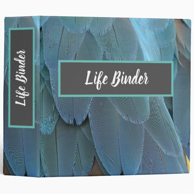 Beautiful Feather Life Binder Customizable (Front/Spine)