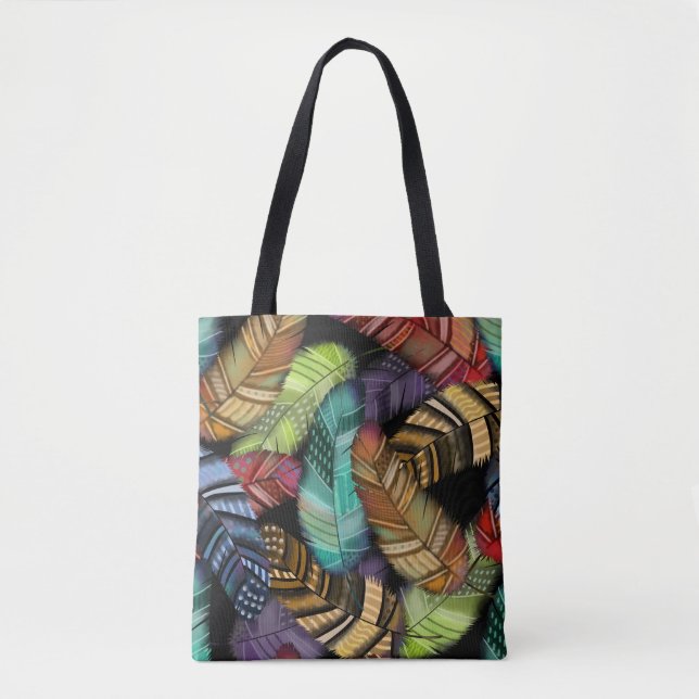 Beautiful Feathers | Boho Style | You Customize Tote Bag (Front)