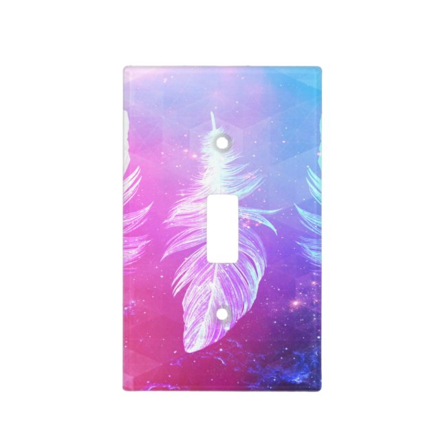 Beautiful Feathers in Space Light Switch Cover (Front)
