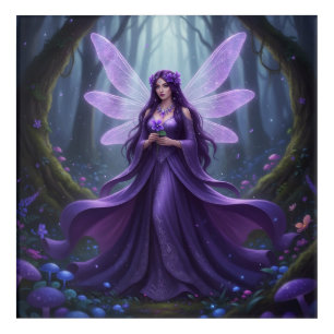 Beautiful February Amethyst Fairy Acrylic Print