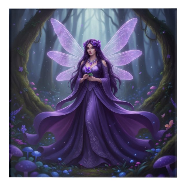 Beautiful February Amethyst Fairy Acrylic Print (Front)