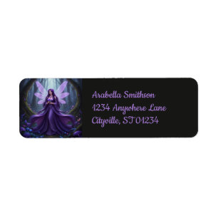 Beautiful February Amethyst Fairy Label