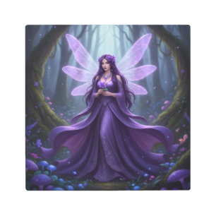 Beautiful February Amethyst Fairy Metal Print