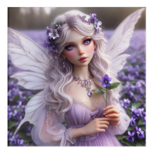 Beautiful February Fairy in Violets Acrylic Print