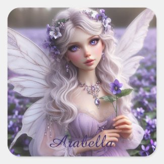 Beautiful February Fairy in Violets