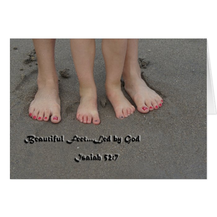 Beautiful FeetLed by God Greeting Card