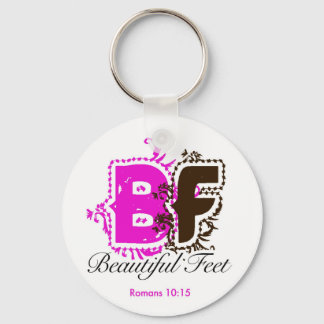beautiful feet logo keychain