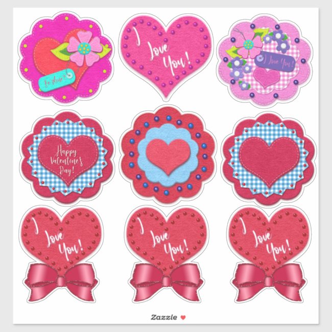 Beautiful Felt Look Valentine's Day Rounds 