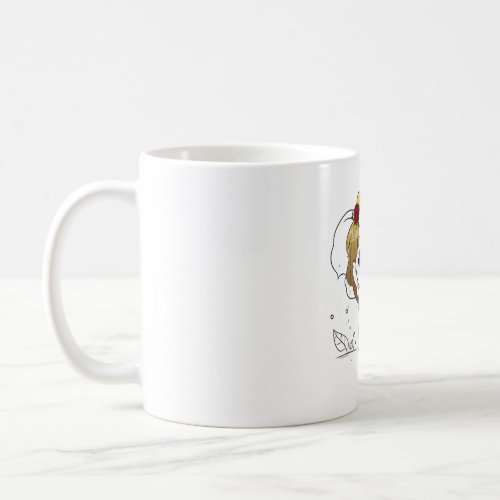 Beautiful female baby elephant with yellow hair  coffee mug