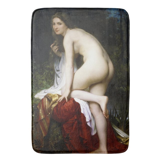 Beautiful Female Bather (by Bouguereau) Bath Mat (Front Vertical)