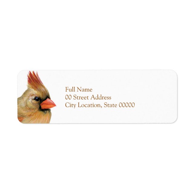 Beautiful Female Cardinal Label (Front)