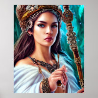 Beautiful Female Cleric Colorful Poster Gift