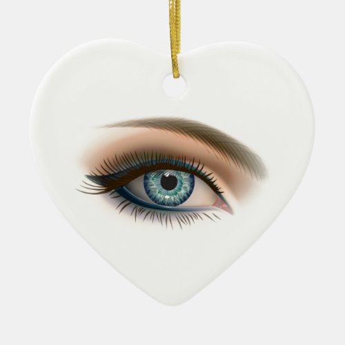 Beautiful female eye ceramic ornament