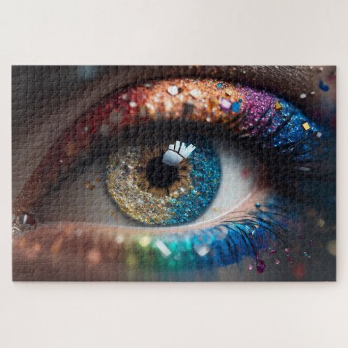 beautiful female eye with make_up jigsaw puzzle