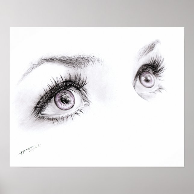 Beautiful female eyes Drawing Minimalist art Poster (Front)