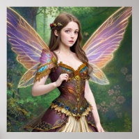 Beautiful Female Fairy Colorful Poster Gift