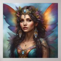 Beautiful Female Fairy Colorful Poster Gift