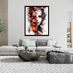 Beautiful Female Flowers fantasy Abstract  Poster