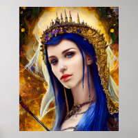 Beautiful Female Mage Colorful Poster Gift