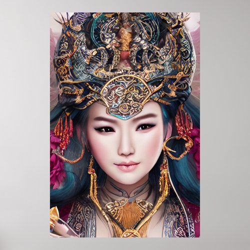 Beautiful Female Mage Colorful Poster Gift